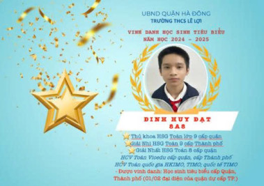 VINH DANH HỌC SINH TIÊU BIỂU NĂM HỌC 2024 - 2025