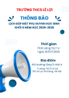 THÔNG BÁO LỊCH GẶP MẶT PHỤ HUYNH HỌC SINH LỚP 6 NĂM HỌC 2025-2026