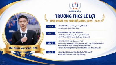VINH DANH HSG THÀNH PHỐ NĂM HỌC 2025 - 2026