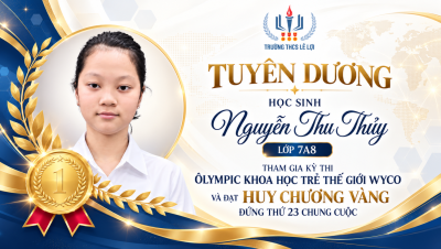 TUYÊN DƯƠNG HỌC SINH NGUYỄN THU THUỶ ĐẠT HUY CHƯƠNG VÀNG KỲ THI OLYMPIC KHOA HỌC TRẺ THẾ GIỚI